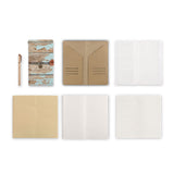 midori style traveler's notebook with Wood design, refills and accessories