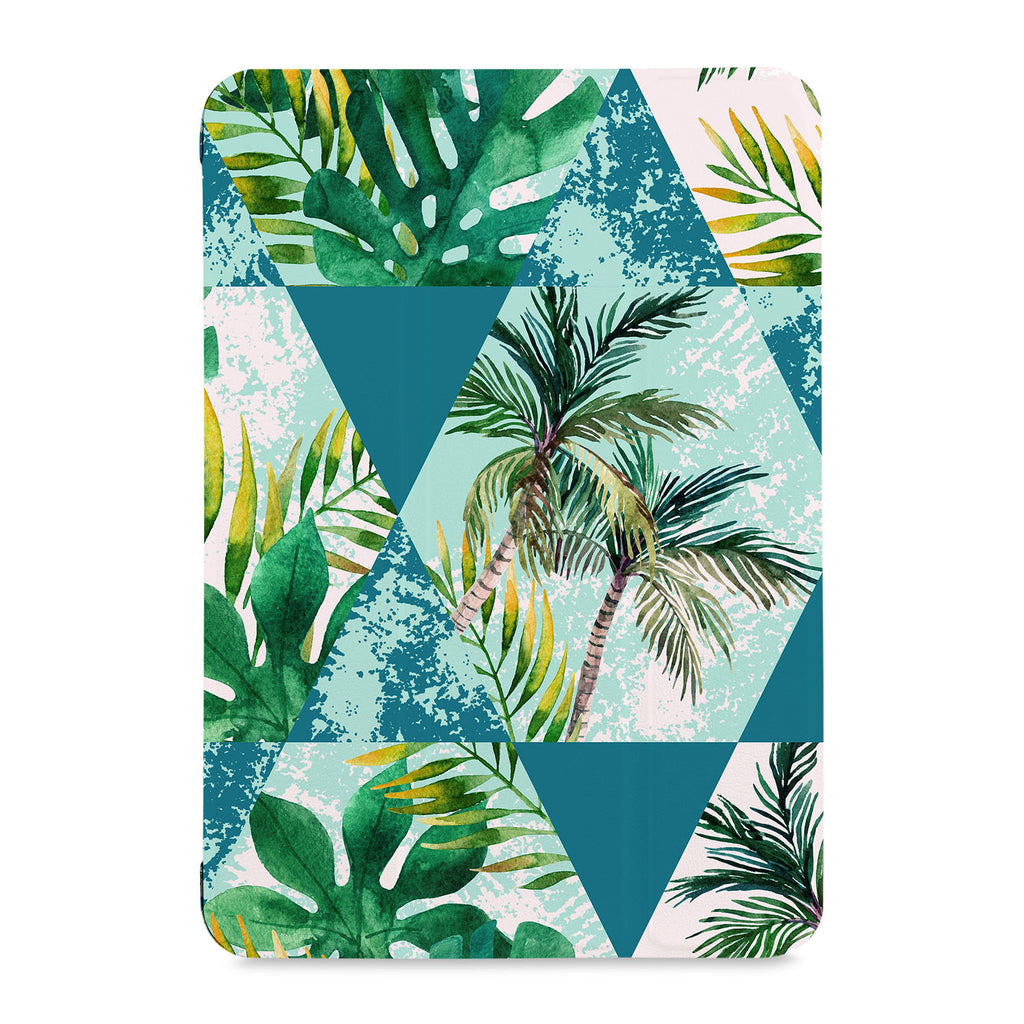 the front view of Personalized Samsung Galaxy Tab Case with Tropical Leaves design
