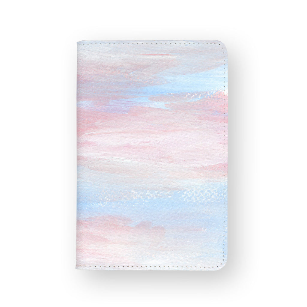 front view of personalized RFID blocking passport travel wallet with Swatch Papers 2 design