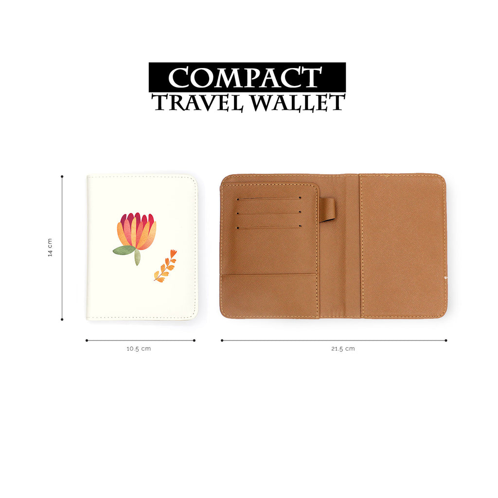 compact size of personalized RFID blocking passport travel wallet with Autumn Florals design