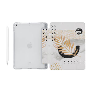 iPad SeeThru Casd with Marble Flower Design Fully compatible with the Apple Pencil