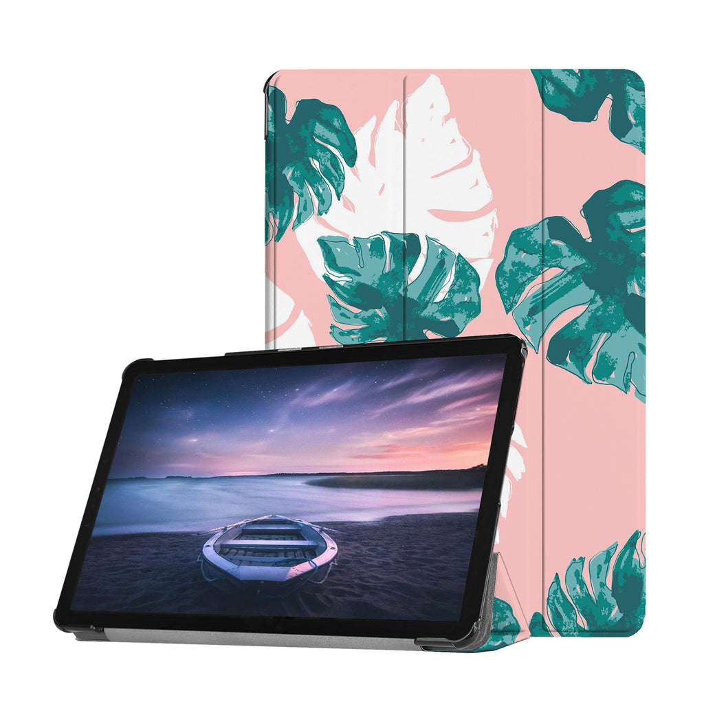 Personalized Samsung Galaxy Tab Case with Pink Flower 2 design provides screen protection during transit