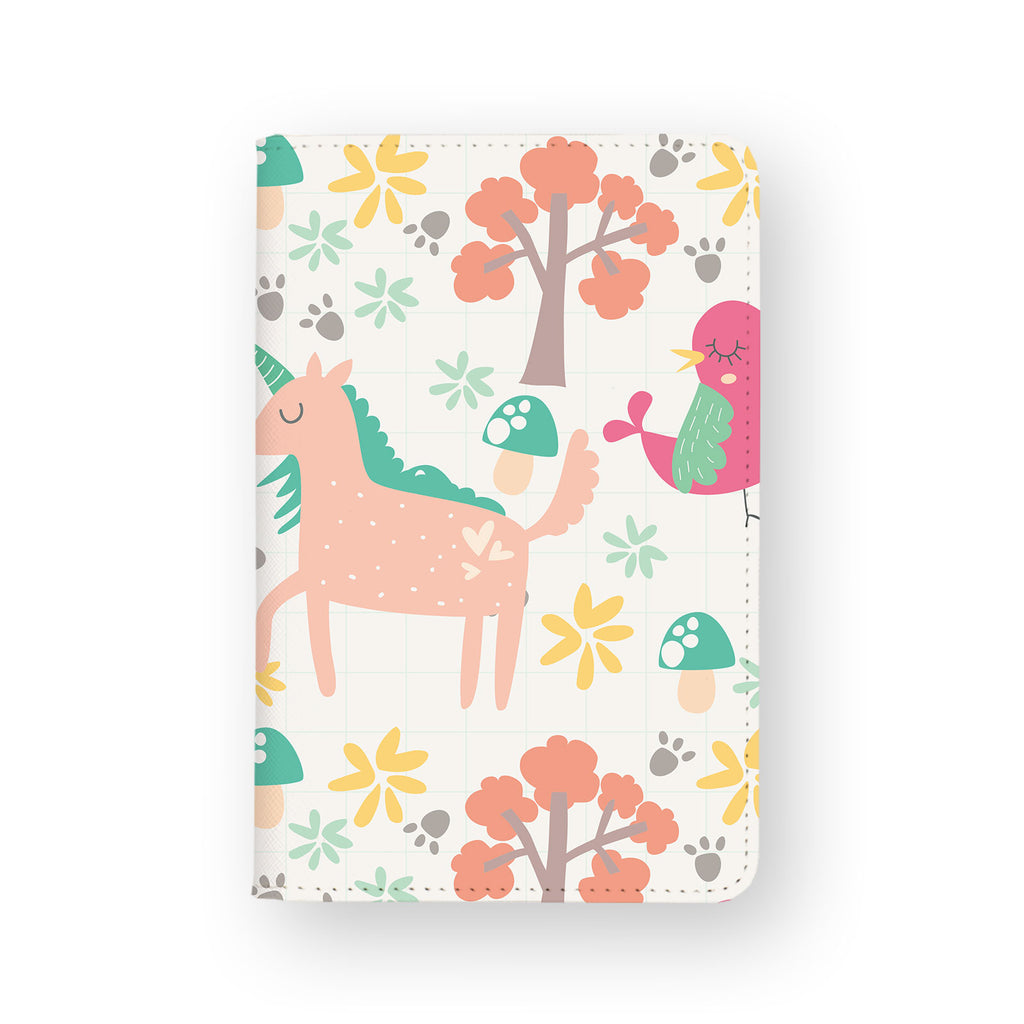 front view of personalized RFID blocking passport travel wallet with Animals 3 design