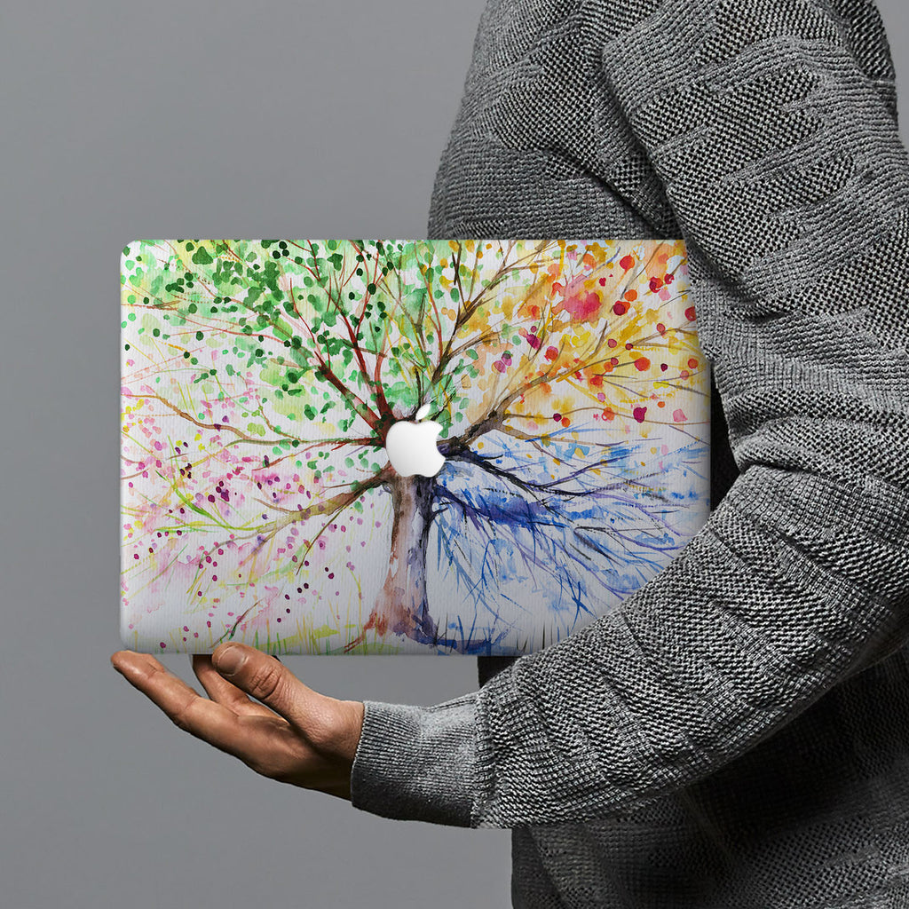 hardshell case with Watercolor Flower design combines a sleek hardshell design with vibrant colors for stylish protection against scratches, dents, and bumps for your Macbook