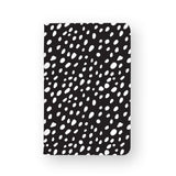 front view of personalized RFID blocking passport travel wallet with Polka Dot design