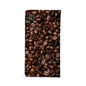Back Side of Personalized Huawei Wallet Case with Coffee design - swap
