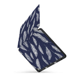 personalized iPad case with pencil holder and Feather design