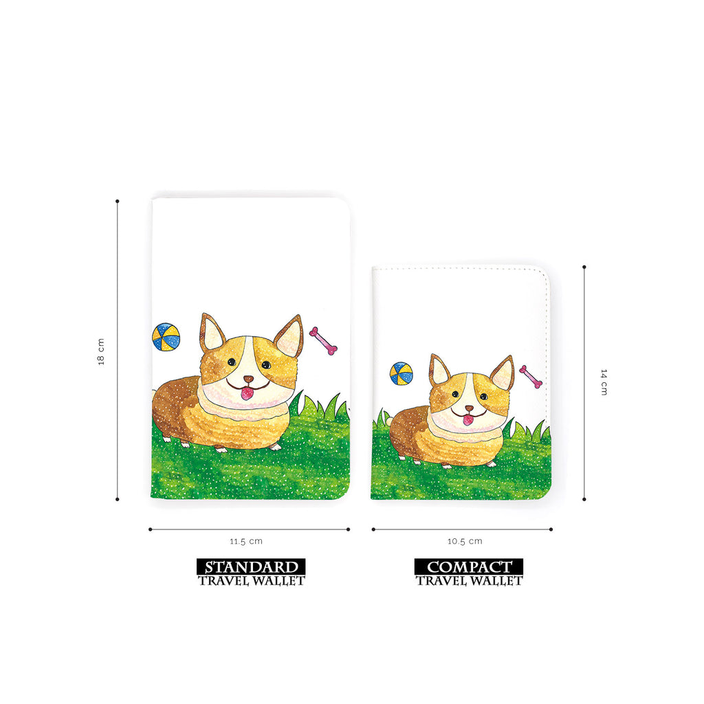 comparison of two sizes of personalized RFID blocking passport travel wallet with Forest Animals 02 design