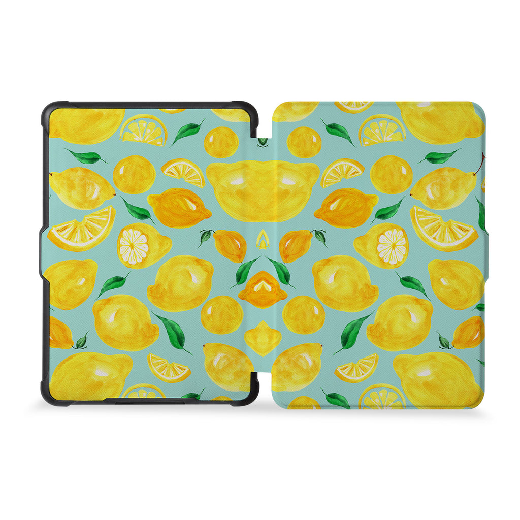 the whole front and back view of personalized kindle case paperwhite case with Fruit design
