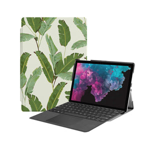the Hero Image of Personalized Microsoft Surface Pro and Go Case with Green Leaves design