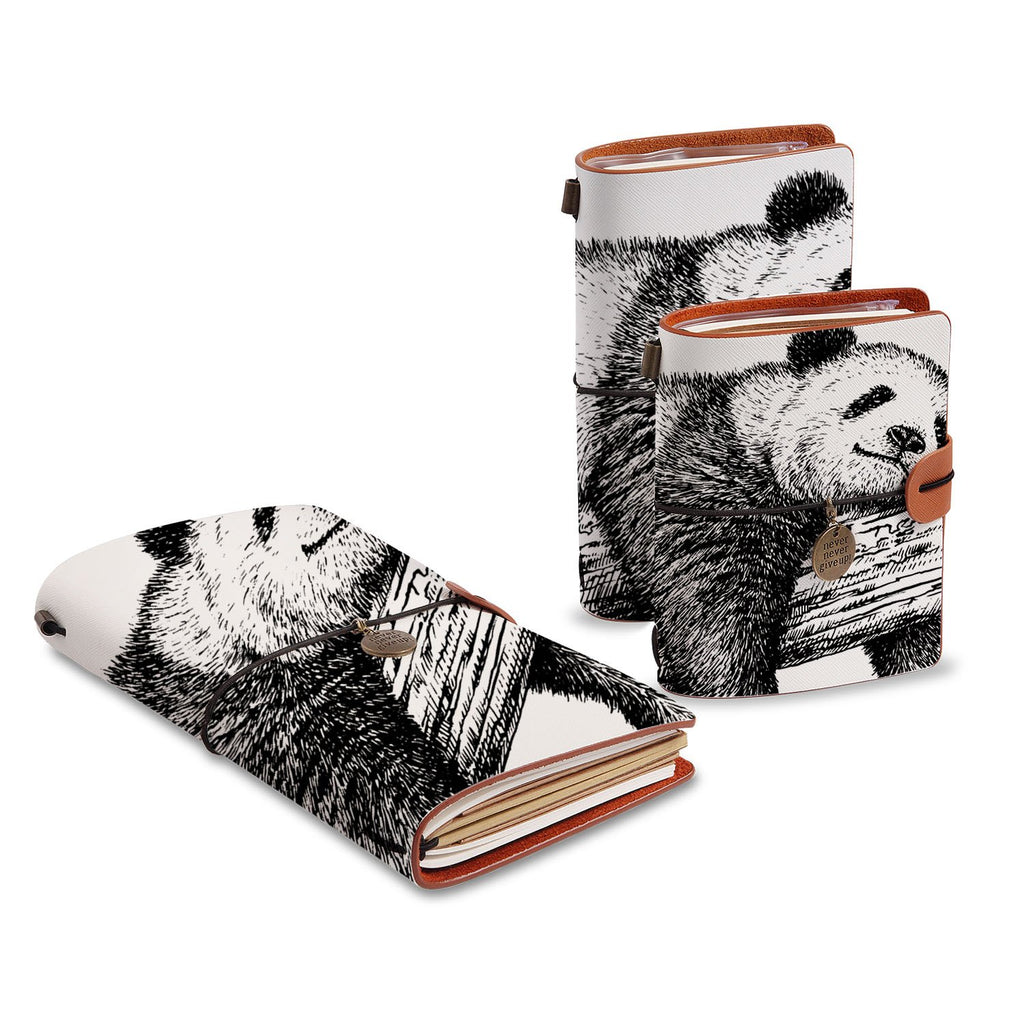 three size of midori style traveler's notebooks with Cute Animal design