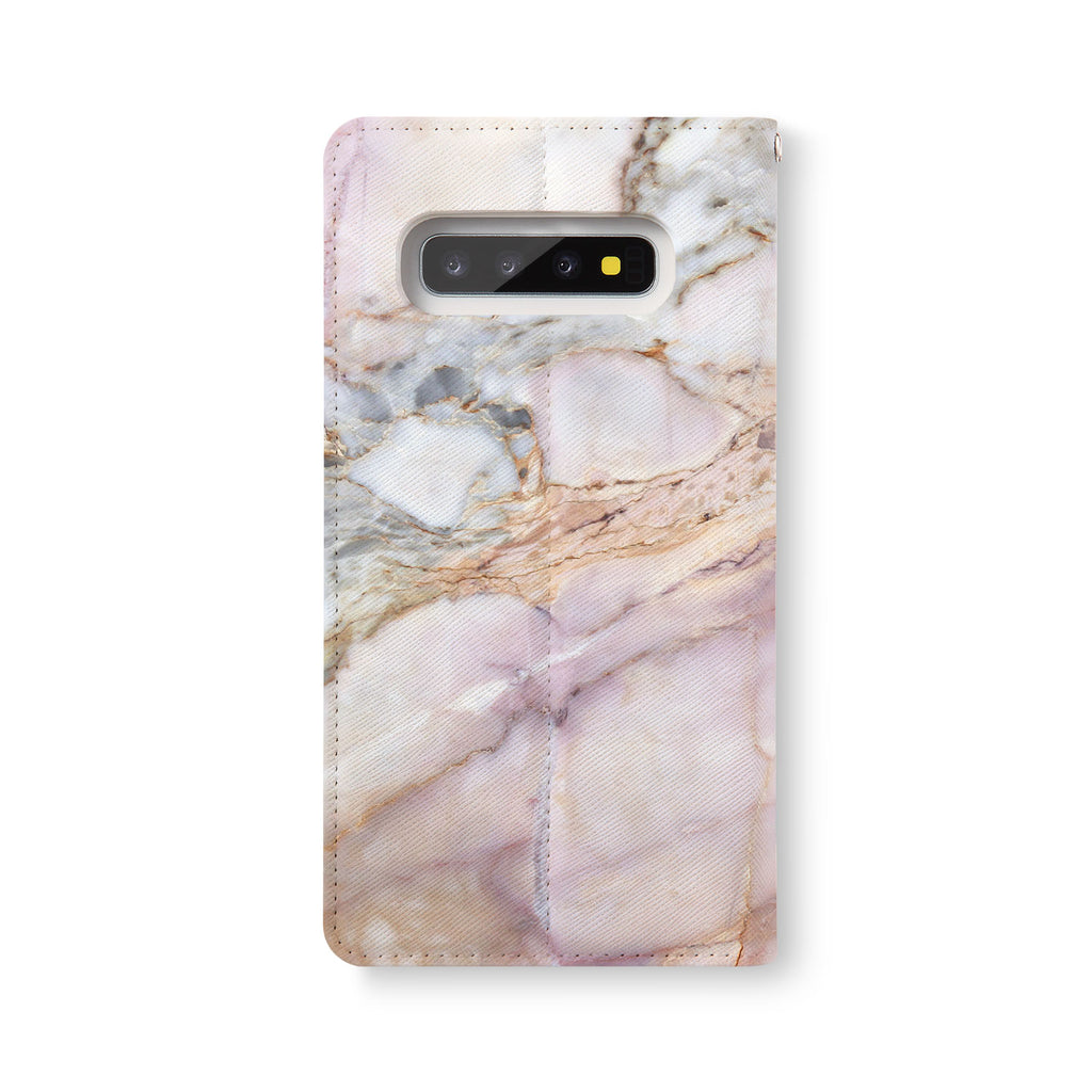 Back Side of Personalized Samsung Galaxy Wallet Case with Marble2 design - swap