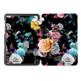 the whole printed area of Personalized Samsung Galaxy Tab Case with Black Flower design