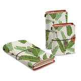 three size of midori style traveler's notebooks with Green Leaves design