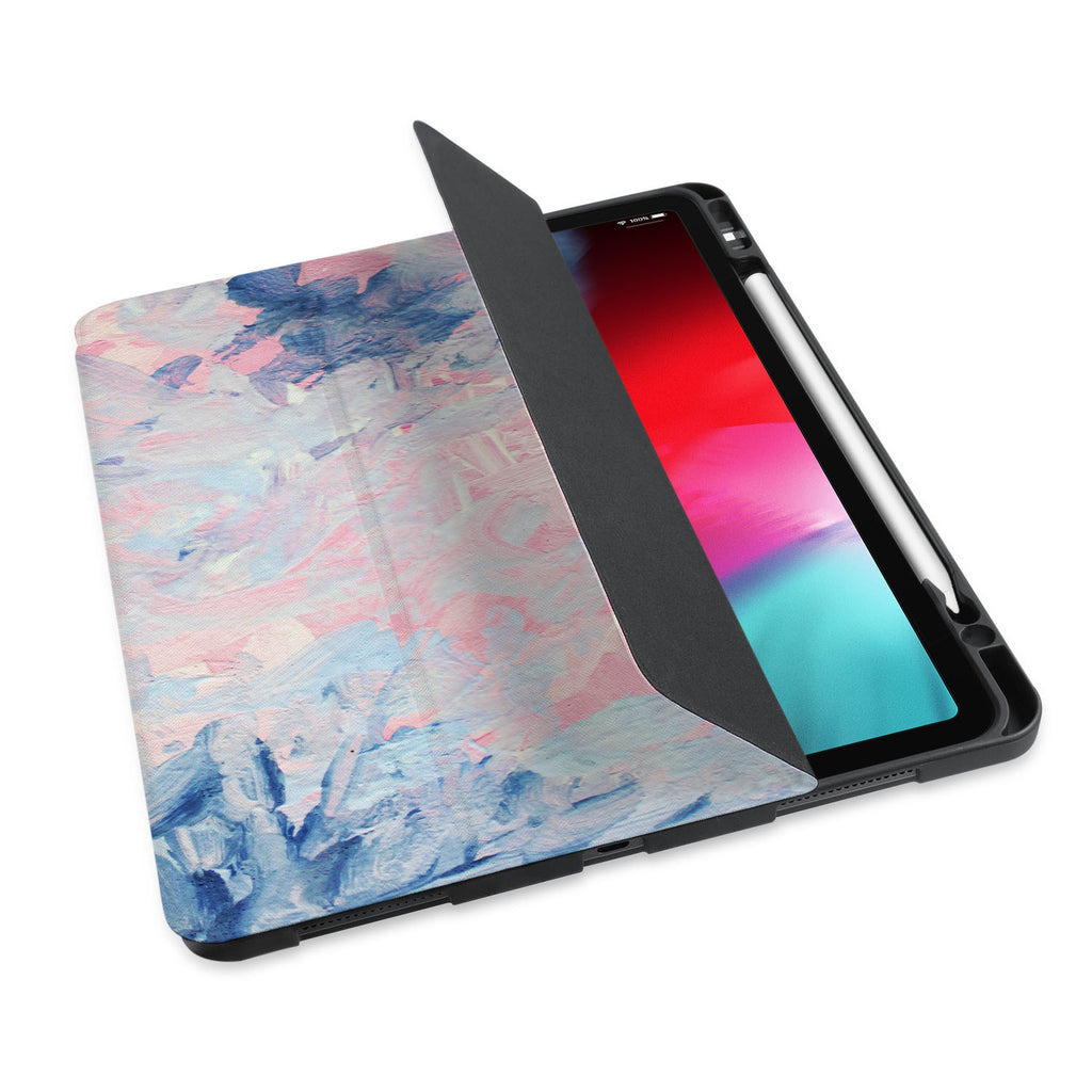 personalized iPad case with pencil holder and Oil Painting Abstract design - swap