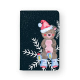 front view of personalized RFID blocking passport travel wallet with Cute Christmas design