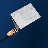 personalized microsoft laptop case features a lightweight two-piece design and Marble 2020 print