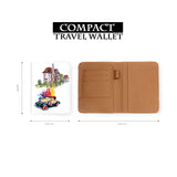 compact size of personalized RFID blocking passport travel wallet with Cities And Cars design