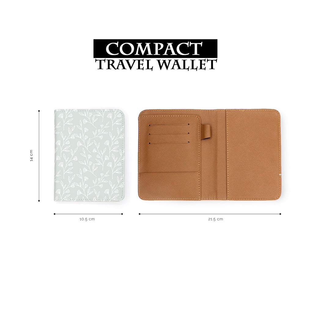 compact size of personalized RFID blocking passport travel wallet with Delicateflowers design