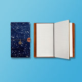 the front top view of midori style traveler's notebook with Galaxy Universe design