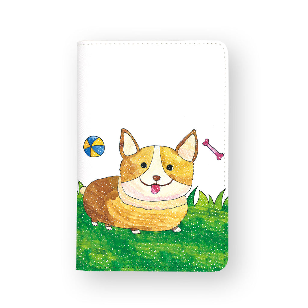 front view of personalized RFID blocking passport travel wallet with Forest Animals 02 design