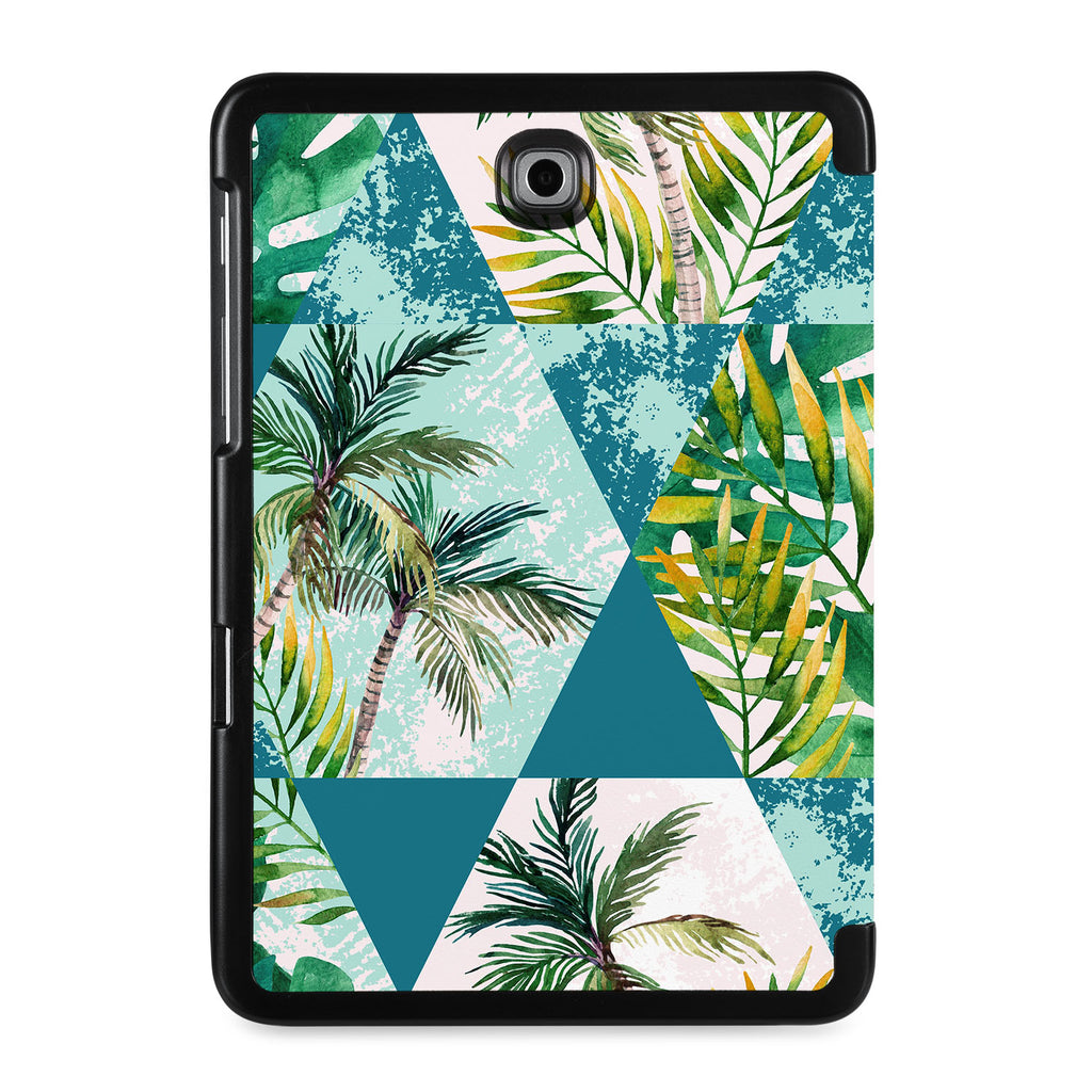 the back view of Personalized Samsung Galaxy Tab Case with Tropical Leaves design