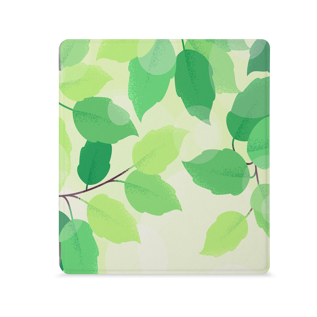 the Front View of Personalized Kindle Oasis Case with Leaves design - swap