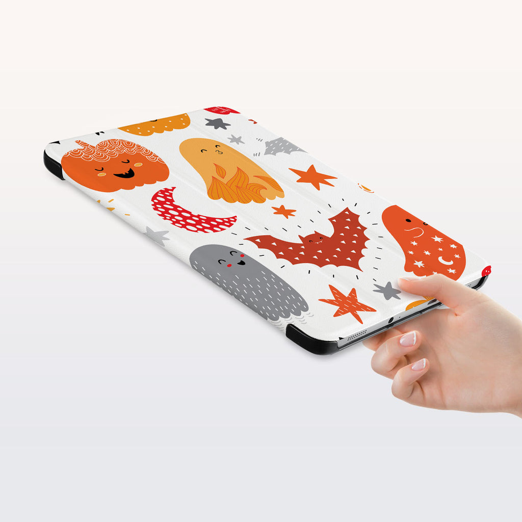 a hand is holding the Personalized Samsung Galaxy Tab Case with Halloween design