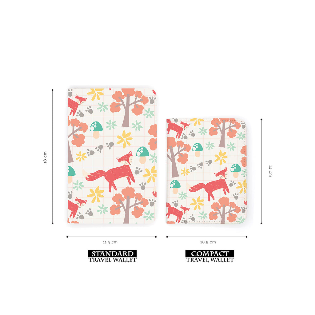 comparison of two sizes of personalized RFID blocking passport travel wallet with Animals 2 design