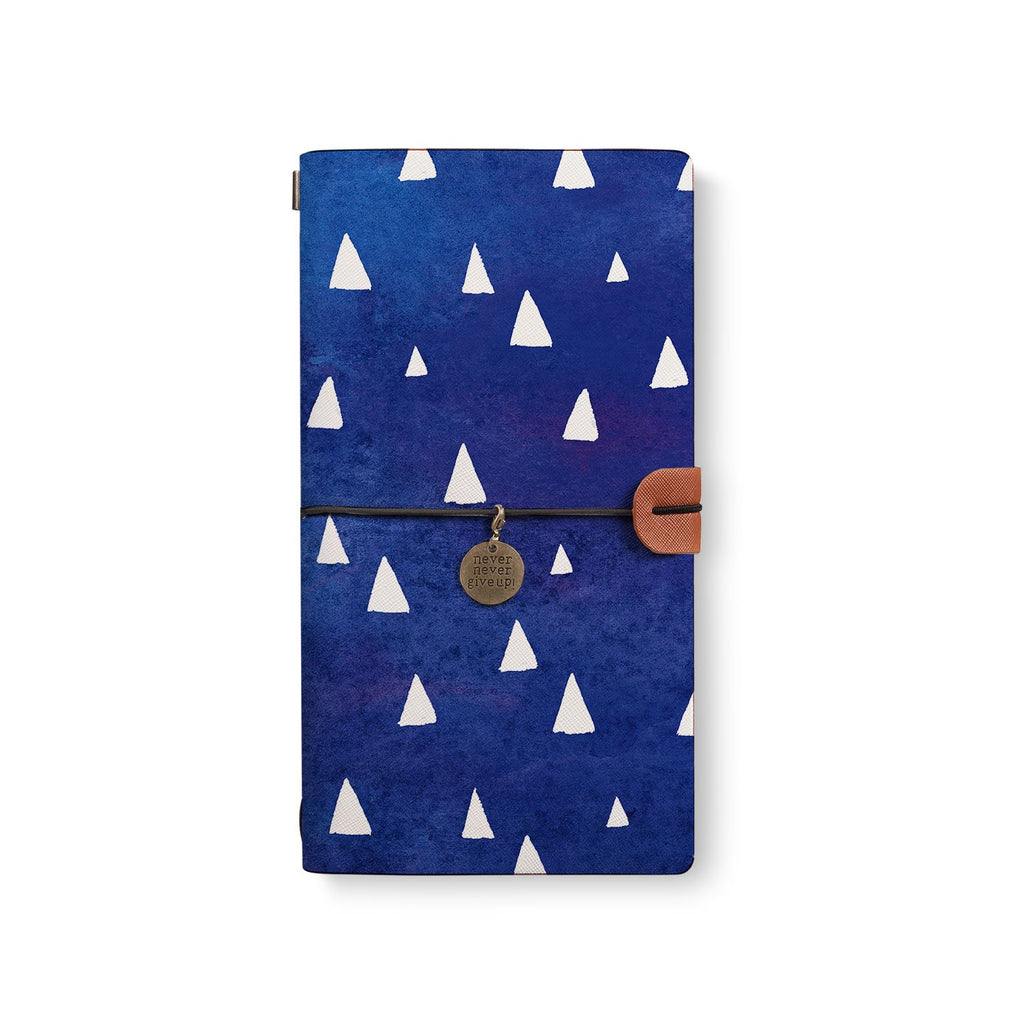 the front top view of midori style traveler's notebook with 3 design