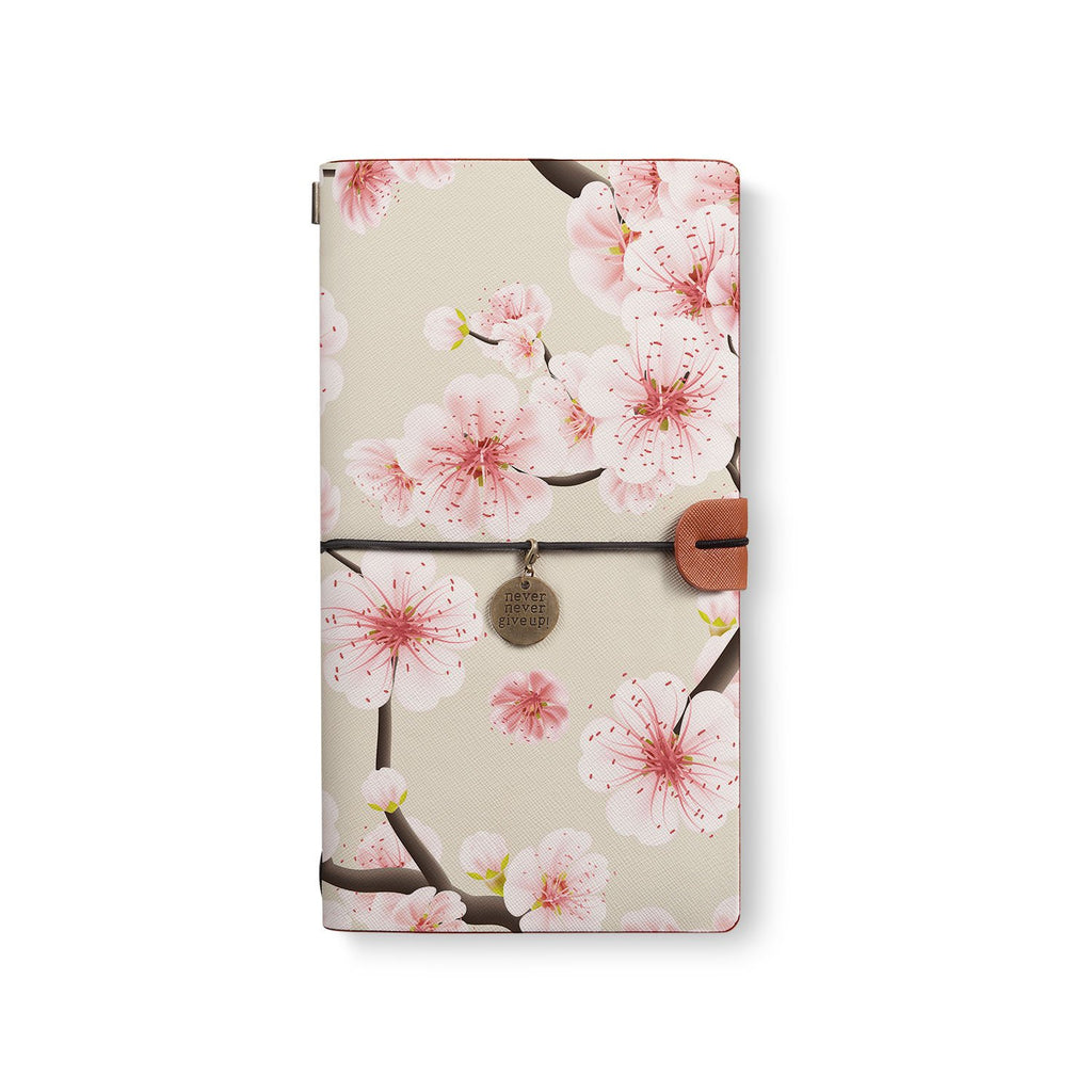 the front top view of midori style traveler's notebook with 3 design
