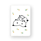 front view of personalized RFID blocking passport travel wallet with Panda Pile Up design