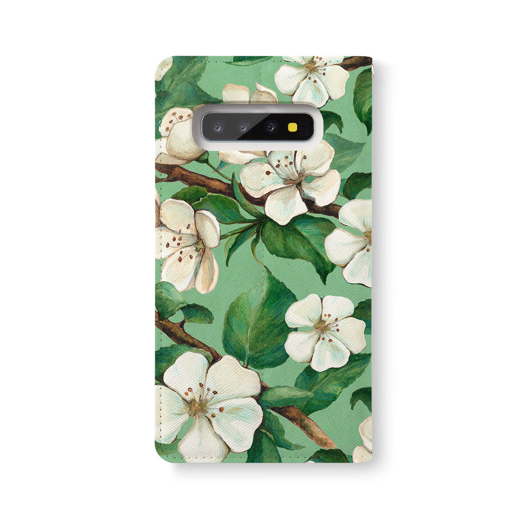 Back Side of Personalized Samsung Galaxy Wallet Case with Flower design - swap