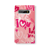 Back Side of Personalized Samsung Galaxy Wallet Case with Love design - swap