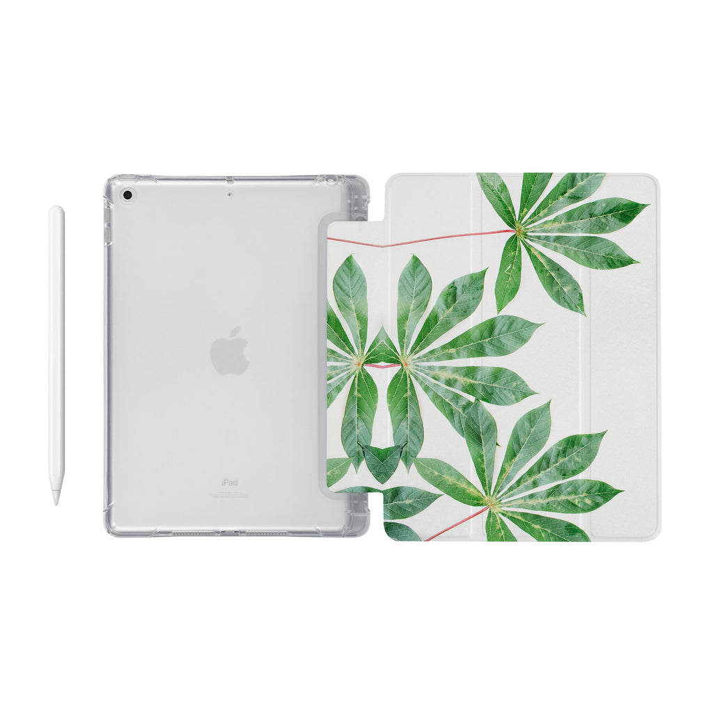 iPad SeeThru Casd with Flat Flower Design Fully compatible with the Apple Pencil