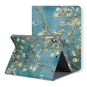 The back view of personalized iPad folio case with Oil Painting design - swap