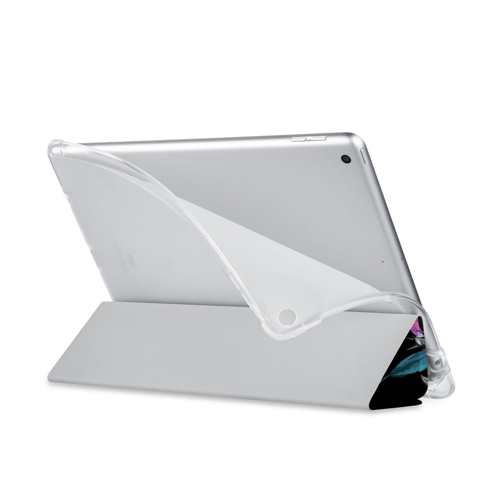 Balance iPad SeeThru Casd with Black Flower Design has a soft edge-to-edge liner that guards your iPad against scratches.
