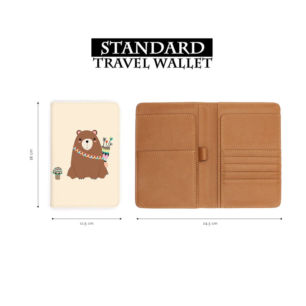 standard size of personalized RFID blocking passport travel wallet with Tribal Animals design