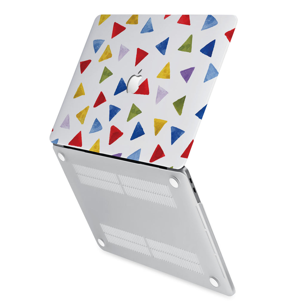 hardshell case with Geometry Pattern design has rubberized feet that keeps your MacBook from sliding on smooth surfaces
