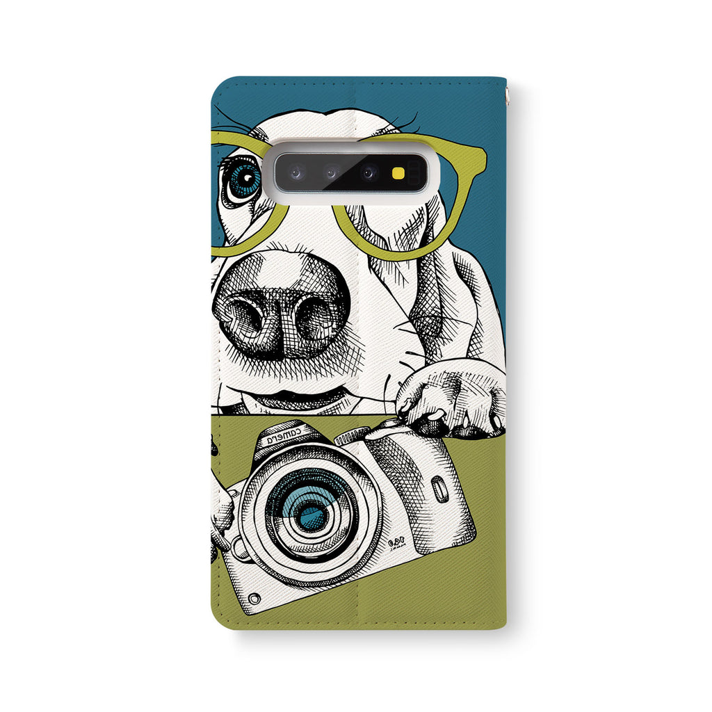 Back Side of Personalized Samsung Galaxy Wallet Case with Dog design - swap