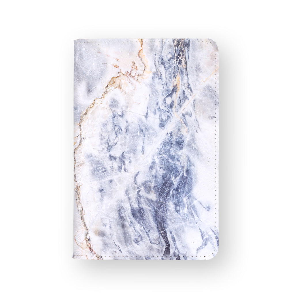 front view of personalized RFID blocking passport travel wallet with Marble design