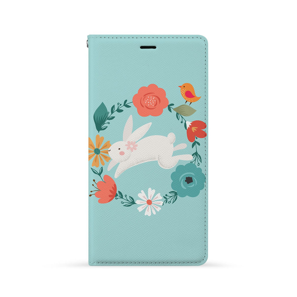 Front Side of Personalized Huawei Wallet Case with Easter Bunny design