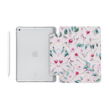 iPad SeeThru Casd with Flat Flower 2 Design Fully compatible with the Apple Pencil