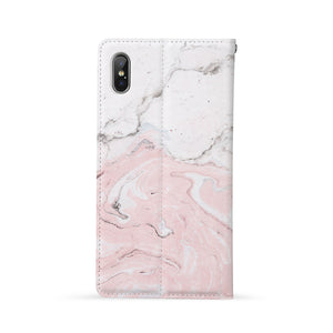 Back Side of Personalized iPhone Wallet Case with Marble design - swap