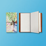 the front top view of midori style traveler's notebook with Watercolor Flower design