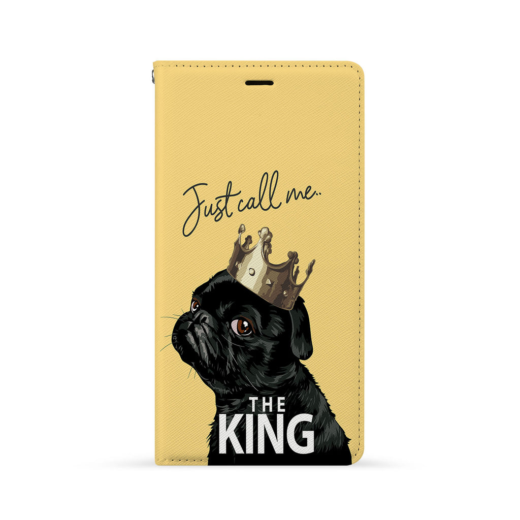 Front Side of Personalized iPhone Wallet Case with Dog Fun design