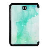 the back view of Personalized Samsung Galaxy Tab Case with Abstract Watercolor Splash design