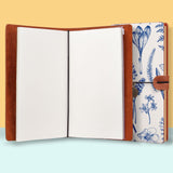 the front top view of midori style traveler's notebook with Flower design