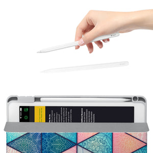 Vista Case iPad Premium Case with Aztec Tribal Design has an integrated holder for Apple Pencil so you never have to leave your extra tech behind. - swap