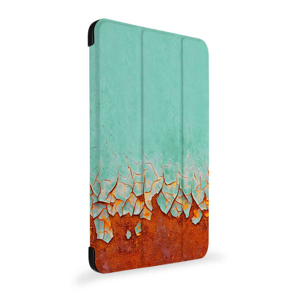 the side view of Personalized Samsung Galaxy Tab Case with Rusted Metal design